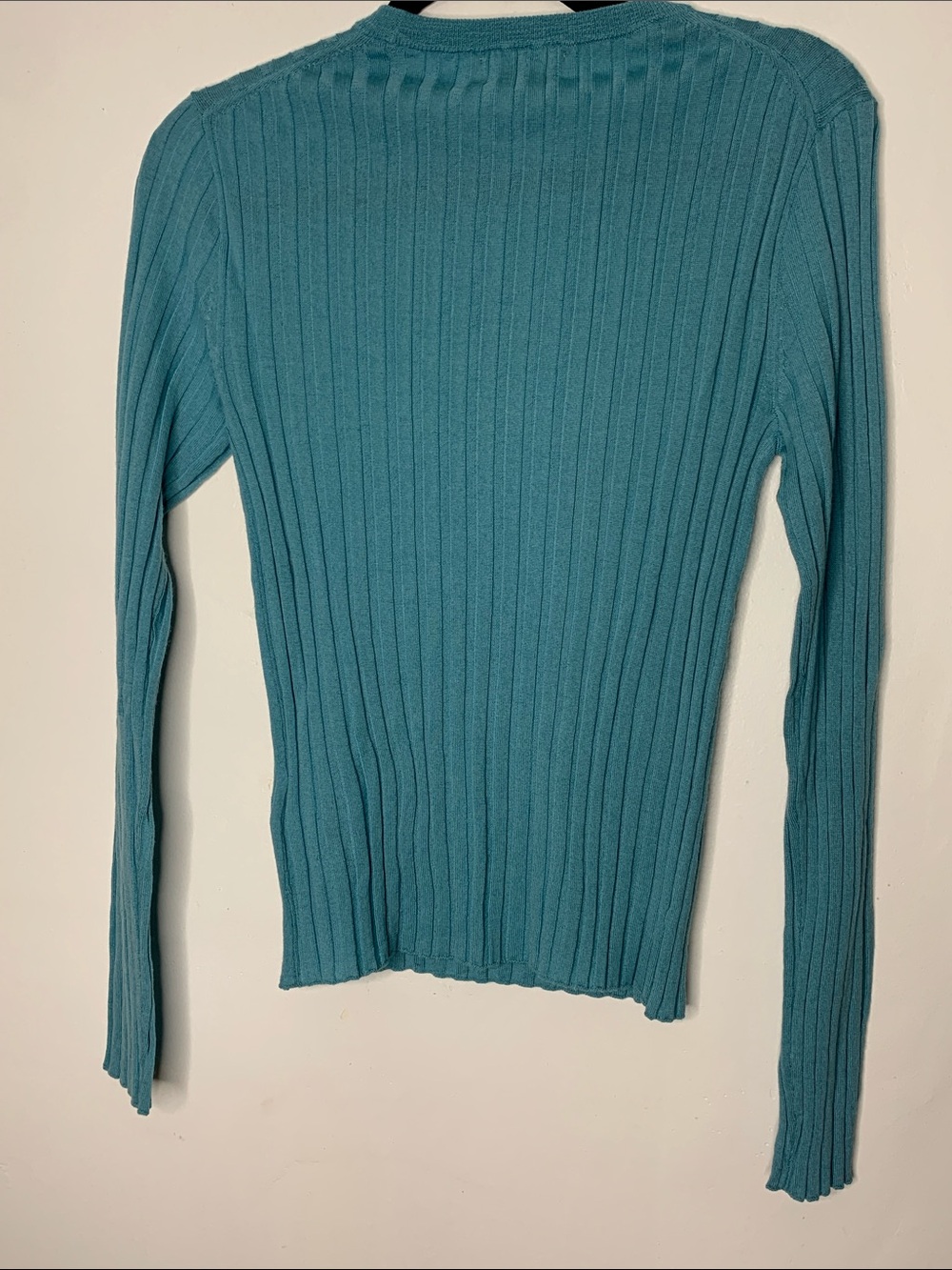 J. Crew Merino Wool Wide-Ribbed Aegean Teal Crewneck longsleeve Top 2026 New M - Picture 9 of 12